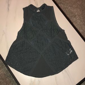 Floral high neck tank